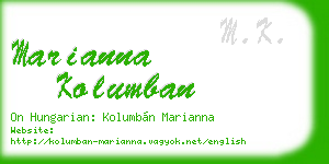 marianna kolumban business card